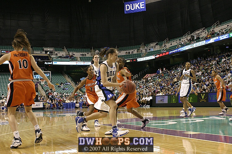 Abby drives off an offensive rebound...