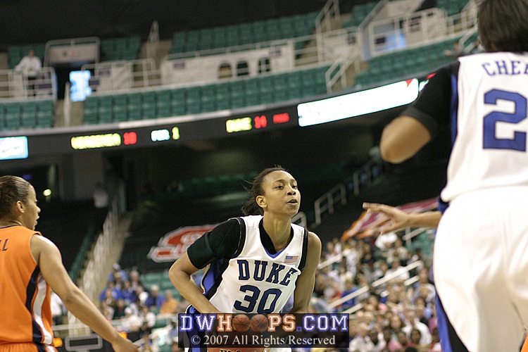 Carrem Gay enters the paint, where she was fouled.