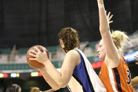 1st Half - Alison Bales bangs inside with Abby Robertson