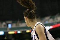 1st half - The obligatory Abby Waner hair photo