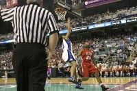 24-16, 9:27 - Going for the rebound, Joy Cheek is fouled by Shayla Fields