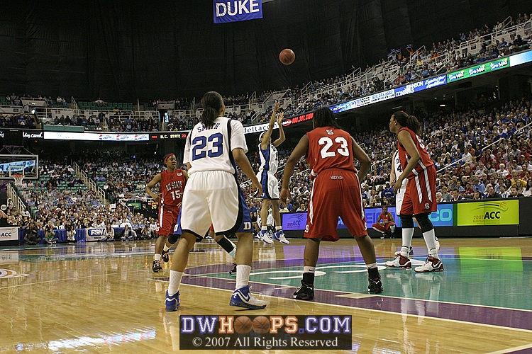 Lindsey knocks down a long jumper - but Duke's next made basket would come at the 16:26 mark of the second - an almost 12 minute drought.