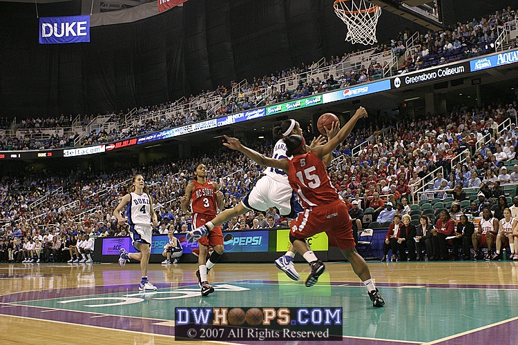 Lindsey Harding is fouled by Ashley Key
