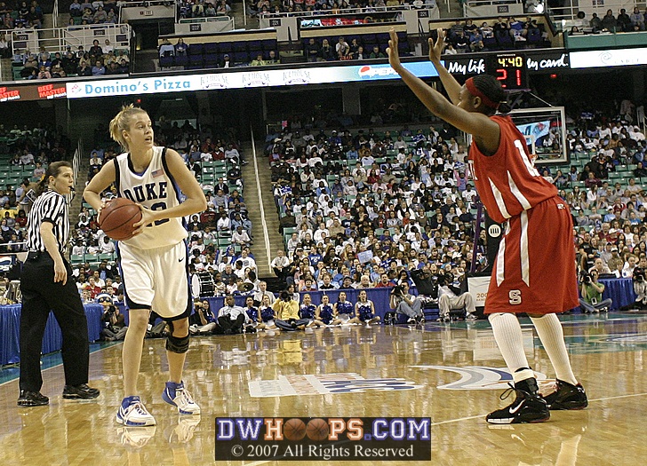 Brittany Mitch looks for the open Blue Devil