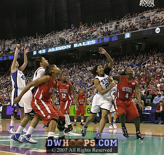 A made Bales freethrow put Duke up by ten again