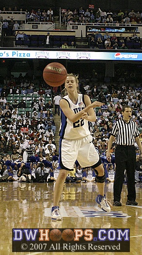 Brittany Mitch whips a pass...