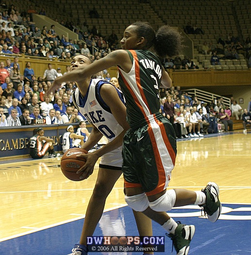 Carrem Gay avoids Miami's Renee Taylor...