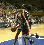 Carrem Gay avoids Miami's Renee Taylor...