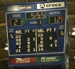 The Duke Pep Band recognized this rare super palindrome of score and time.
