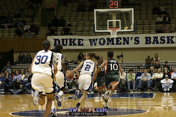 Emily Waner leads a Duke fast break