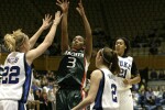 Renee Taylor takes a shot over Brittany Mitch