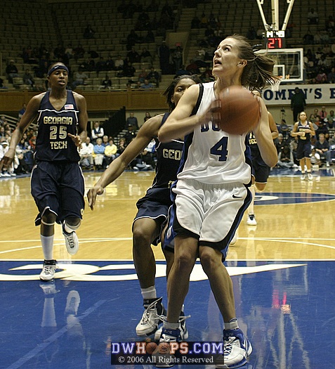 Abby Waner eyes the basket before her layup put Duke up 11-5