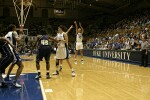 Lindsey Harding ends Duke's 5 shot trip with a 3 pointer, putting Duke up by double digits.