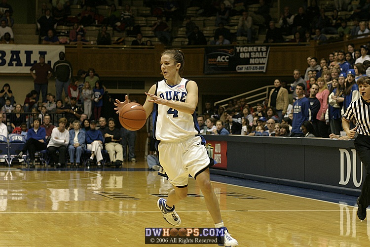 Abby Waner running the floor once again, as Duke took every opportunity to play uptempo basketball