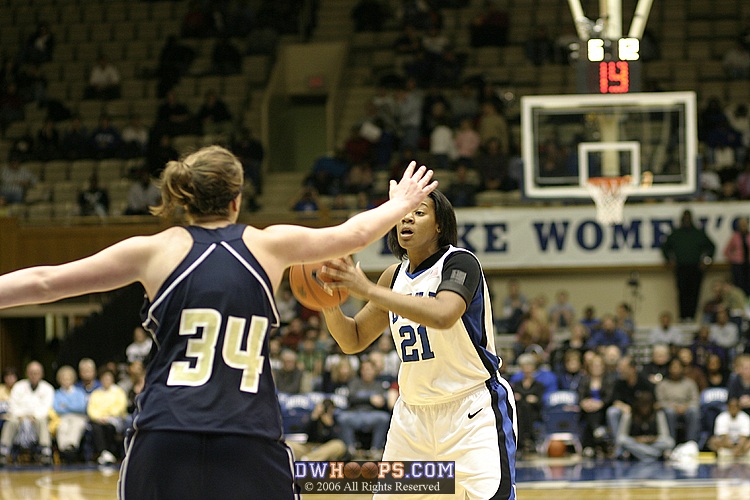 Joy Cheek looks to get the ball inside