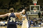 Joy Cheek looks to get the ball inside