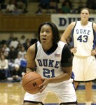 Joy Cheek focuses on the goal during a free throw attempt