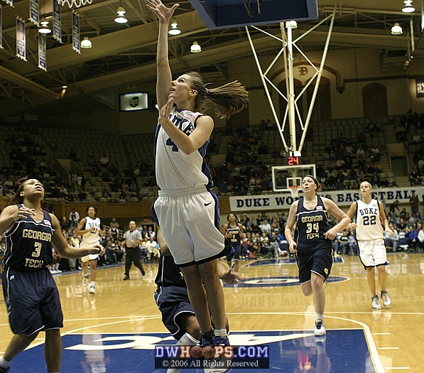 ...and Abby converts the layup: Duke by 20. (3 of 3).  Duke led by 16 at the break, after giving up a 4 point play at the other end.