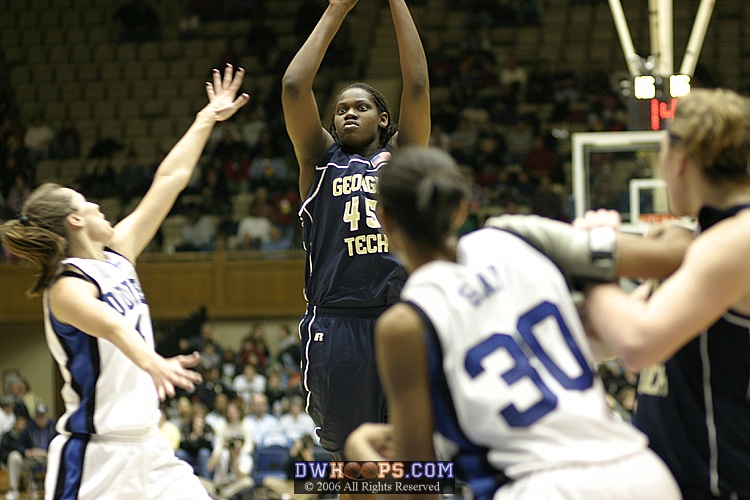 Tech's Chioma Nnamaka led the Jackets with 13 points
