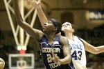 Alison Bales induces a Kentrina Wilson miss