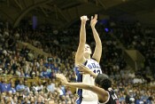 With the backdrop of a sold-out Cameron Indoor Stadium, Alison Bales drains a second consecutive jumper