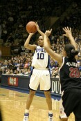 A three pointer by Lindsey Harding gave Duke their first lead, 9-8.