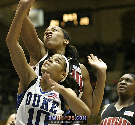 Lindsey Harding looks to the basket, but her layup doesn't fall.