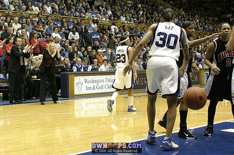 The Terp bench applauds a Carrem Gay offensive foul.