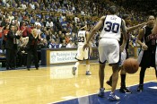 The Terp bench applauds a Carrem Gay offensive foul.