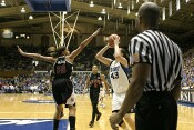 Marissa Coleman defends an Alison Bales jumper