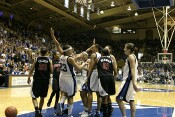 ...and Duke celebrates, after the hoop and harm for Nish and dime for Waner.