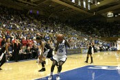 Bridgette Mitchell scores on a layup, extending the lead to 9