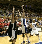 Maryland's Marissa Coleman calls for the ball