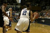One of Emily Waner's game-high 4 steals led to a fast break for Lindsey Harding...