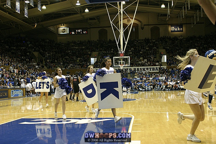Duke's cheerleaders cast a "spell" over the crowd.