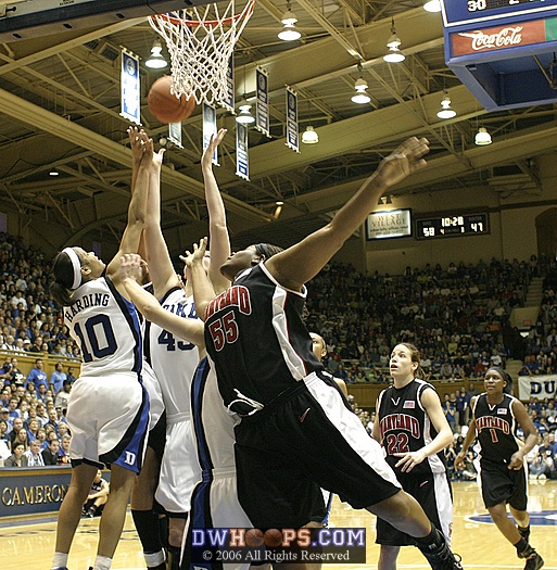 ...rebounded by Alison Bales.