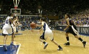 ...Emily stole the ball!  Crystal Langhorne is not amused.