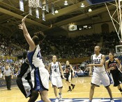 Carrem Gay says, "She walked" as Alison Bales has indeed forced another Maryland turnover.  Duke's run continues.