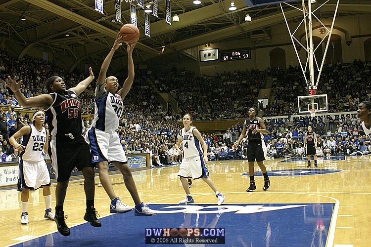 Carrem Gay rebounds after the Langhorne double fault.
