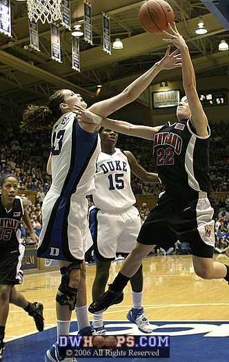 Shay Doron challenges Alison Bales again.  This time, just a missed layup.