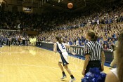 It's over!!!  Emily Waner fires the ball into the air!