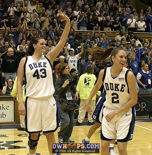 Alison and Emily celebrate the win