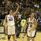 Alison and Emily celebrate the win