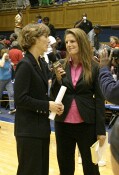 Coach G with the postgame TV interview