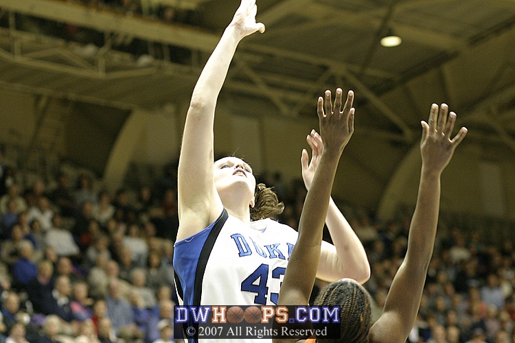 Alison Bales goes for the jumper...