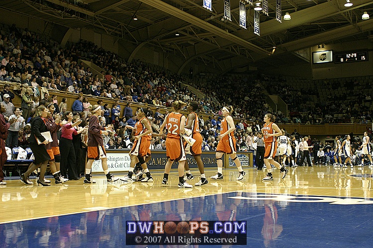 Duke calls a timeout as Virginia Tech has run off 7 straight points
