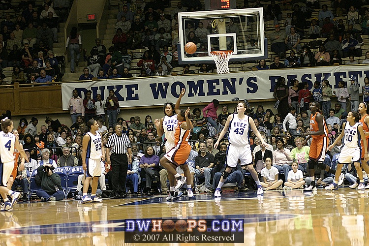 Joy Cheek is whistled for the block of Britney Anderson