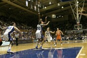 Britney Anderson takes a jumper over Carrem Gay