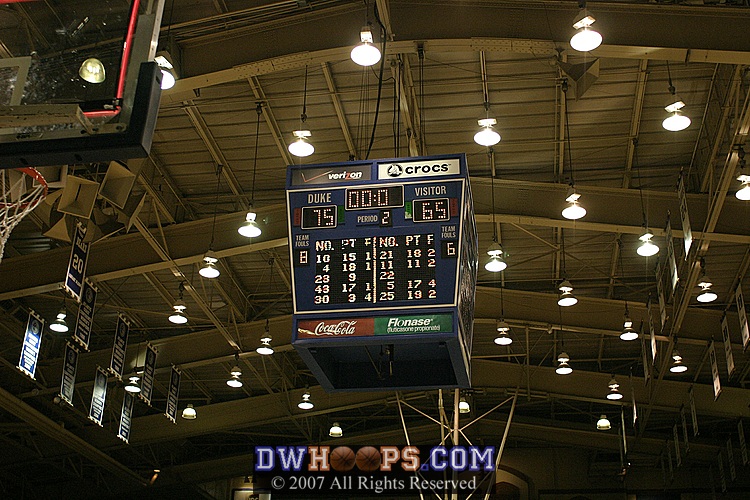 While both teams finished with all five starters on the floor, Duke had 13 bench points, VPI had none.