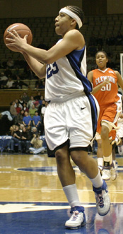 Wanisha Smith 
finishes the fast break